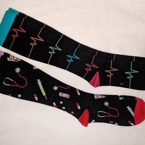 EKG/Medication Patterned Compression Socks